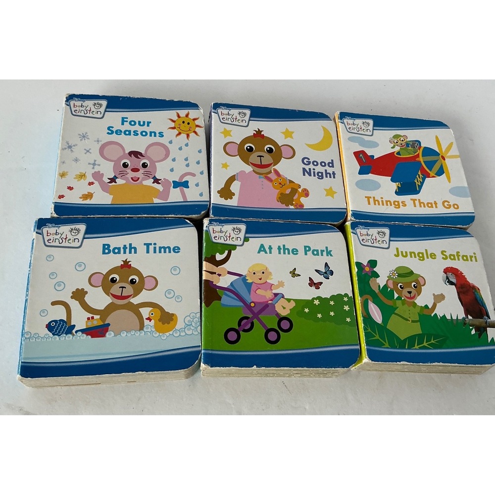 Baby Einstein Board Books Set of 6 Chunky‎ Educational Toddler Books 3x3 Multi